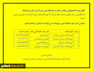 مسئولین امور شاهد و ایثارگر در استان کرمانشاه
